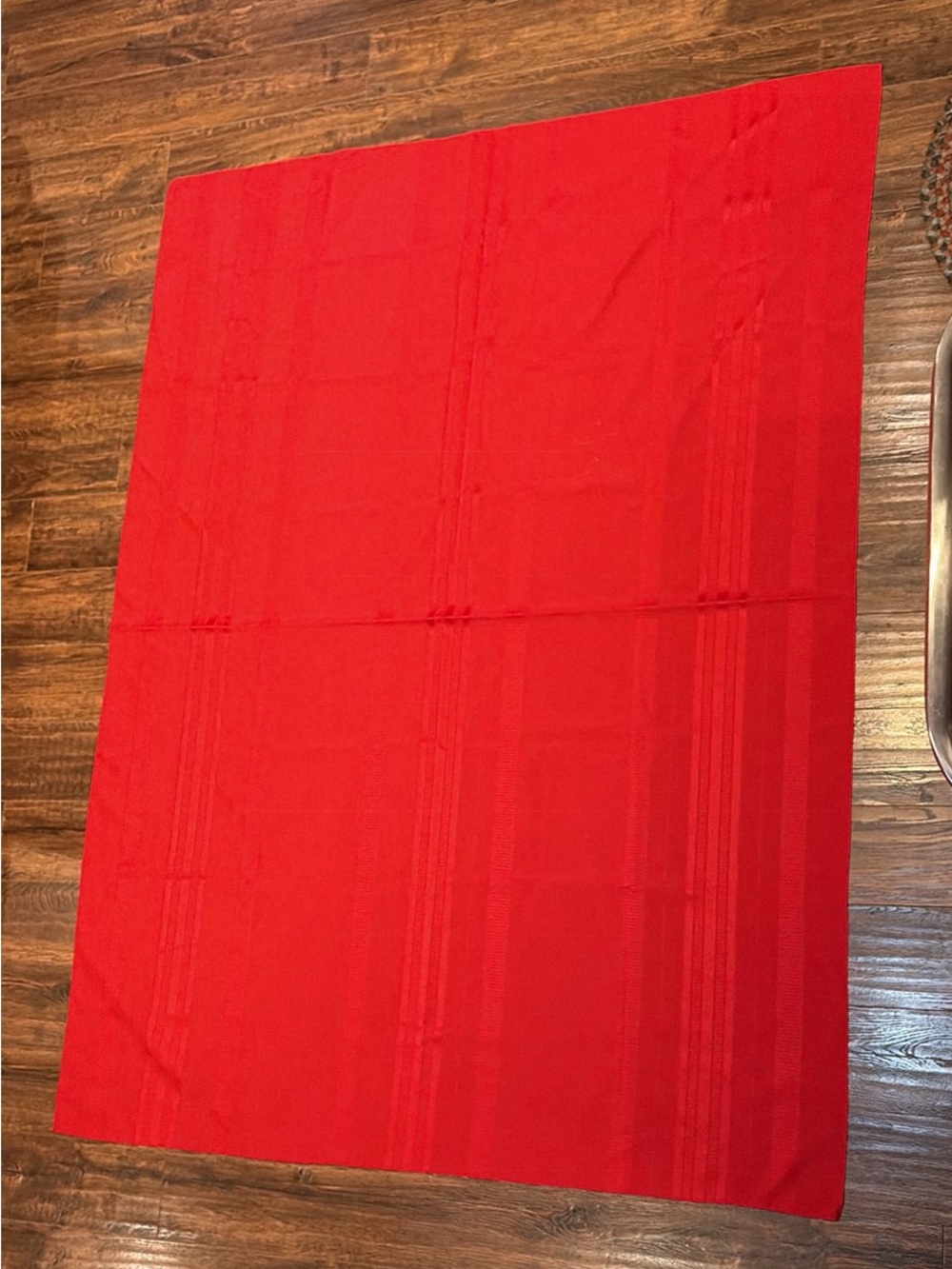 Red Striped Rectangular Tablecloth
